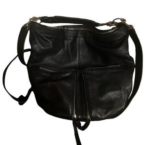 Authentic All Saints Fetch backpack black leather
